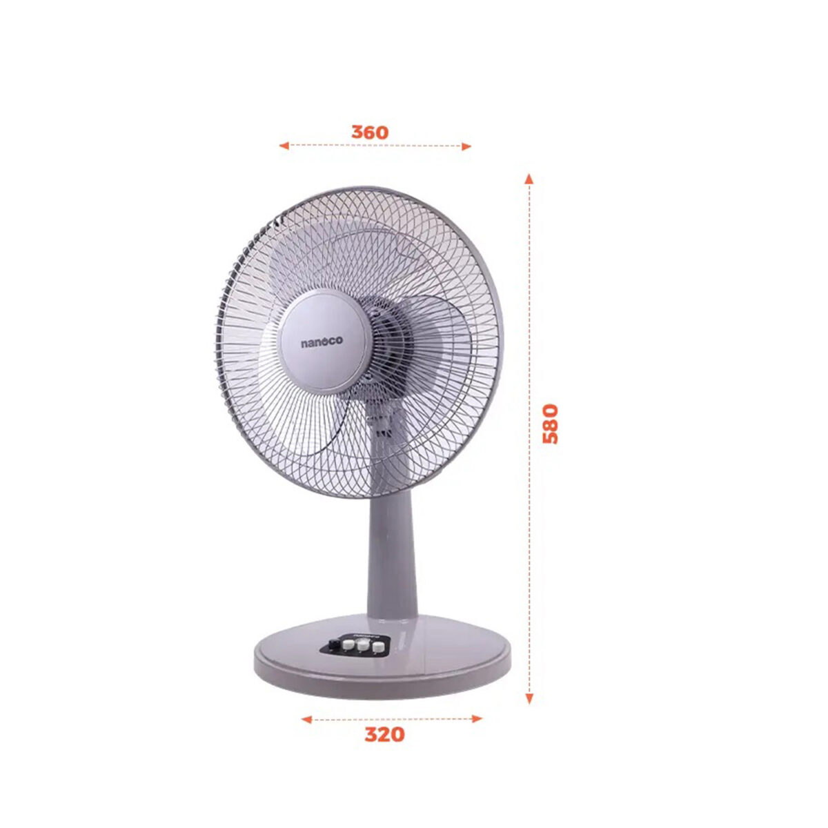 Quạt bàn NANOCO NTF1209G xám - Ảnh 4