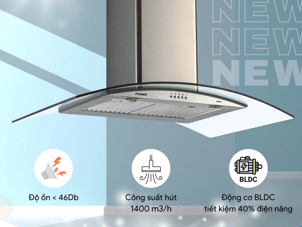 Máy hút mùi FANDI FD-AM70 70cm/90cm kính cong - Ảnh 3