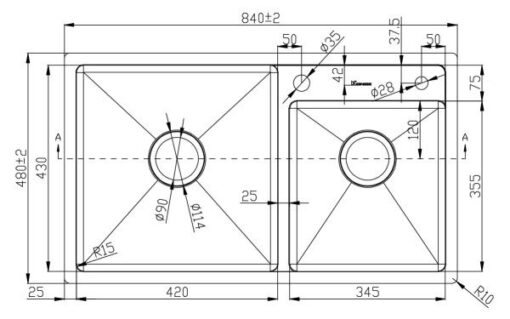 Bản-vẽ-kích-thước-chậu-rửa-bát-gento-gt04-8448s