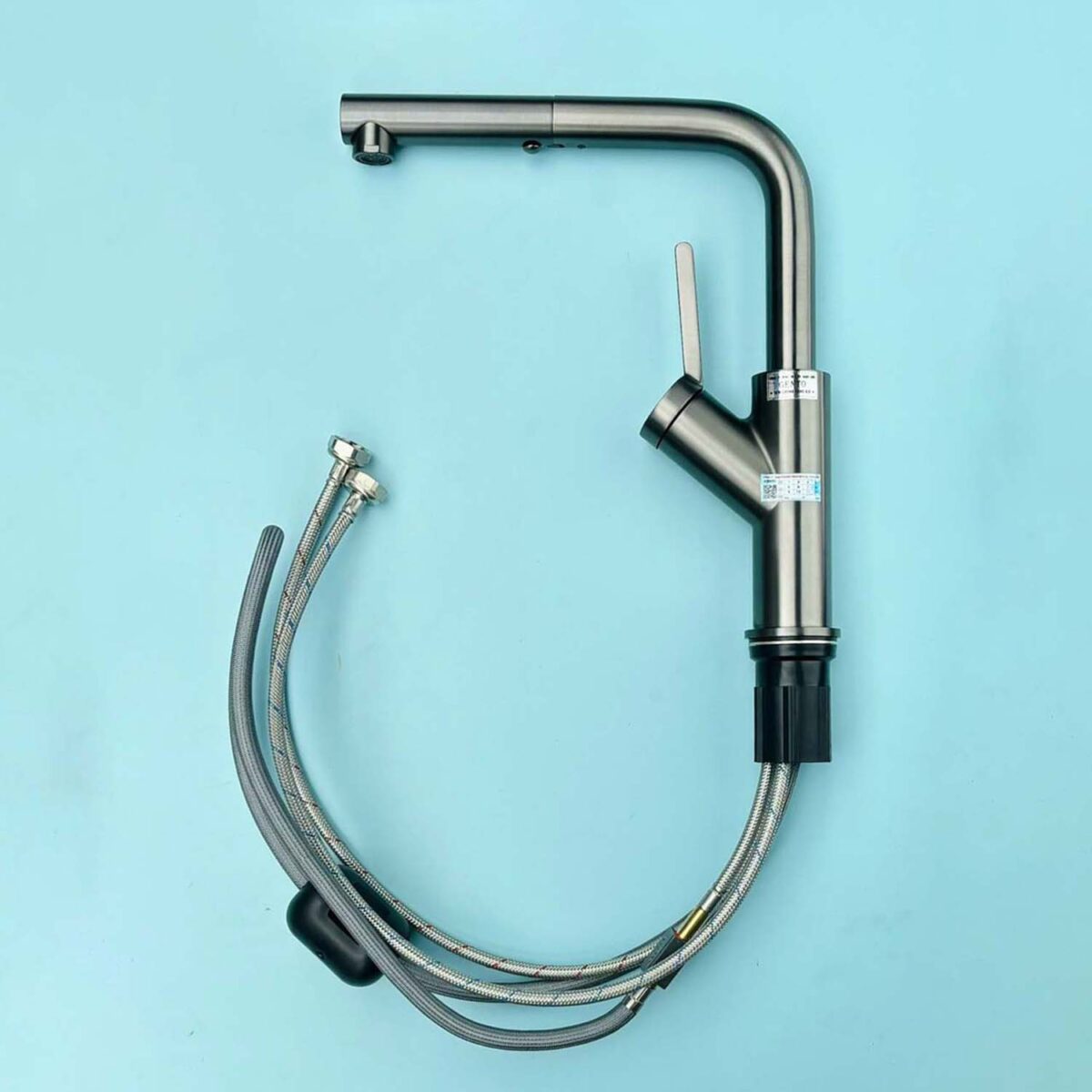 Vòi rửa bát GENTO GT-205 NEW NIKEL rút dây nóng lạnh - Ảnh 4