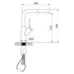 Vòi rửa bát GENTO GT-204 NEW BLACK rút dây nóng lạnh - Ảnh 2