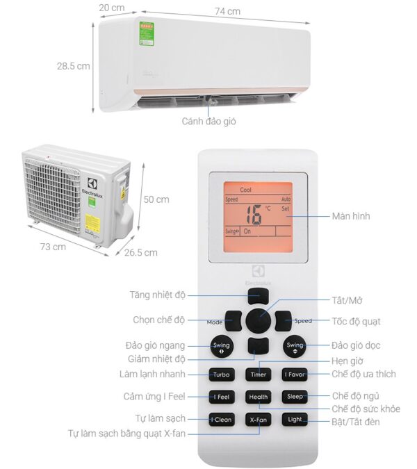 Bản vẽ kĩ thuật Điều Hòa Electrolux Inverter ESV09CRR-C3 9000Btu 1 Chiều