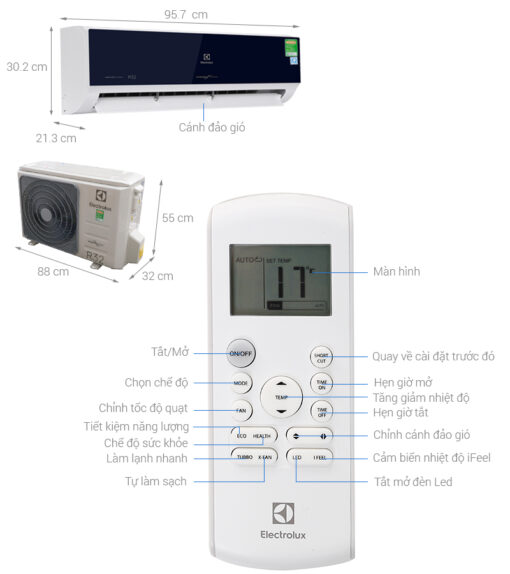 Bản vẽ kĩ thuật Điều Hòa Electrolux Inverter ESV18CRO-D1 18000Btu 1 Chiều