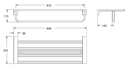Bản vẽ kỹ thuật Giá treo khăn American Standard WF-1395BHG
