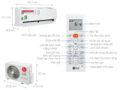 Bản vẽ kĩ thuật Điều Hòa LG Inverter V13API1 12000Btu 1 Chiều