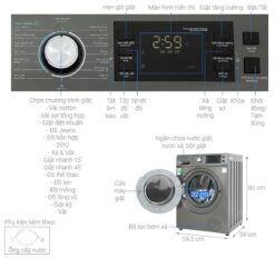 thong so ky thuat May giat Casper WF 105I150BGB 10.5Kg long ngang inverter