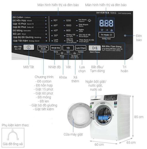 thong so ky thuat May giat Electrolux EWF1025DQWB 10Kg long ngang inverter