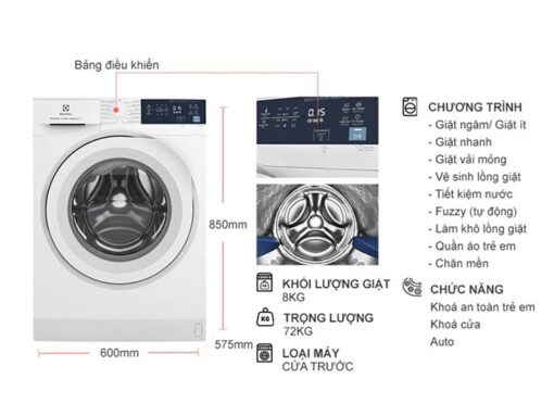 thong so ky thuat May giat Electrolux EWF8024D3WB 8Kg long ngang inverter