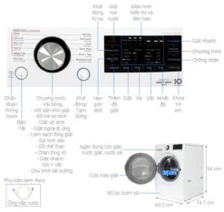 thong so ky thuat May giat LG F2515STGW 15Kg long ngang inverter