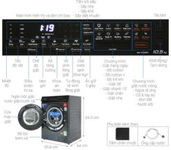 thong so ky thuat May giat Panasonic NA V105FR1BV 10.5kg long ngang