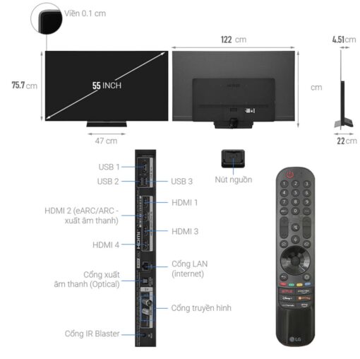 thong so ky thuat Tivi LG 55C3PSA 55 inch 4K OLED Smart