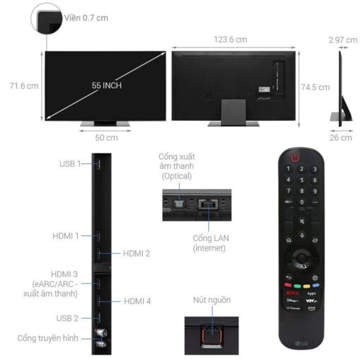 thong so ky thuat Tivi LG 55QNED86TSA 55 inch 4K QNED Smart