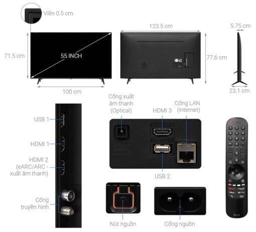 thong so ky thuat Tivi LG 55UQ8000PSC 55 inch 4K LED Smart