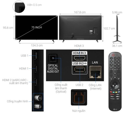 thong so ky thuat Tivi LG 75NANO81TSA 75 inch 4K NanoCell Smart
