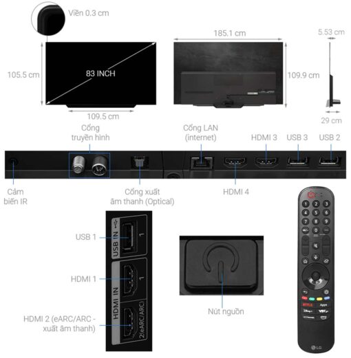 thong so ky thuat Tivi LG 83C4PSA 83 inch 4K OLED Smart