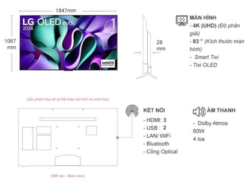 thong so ky thuat Tivi LG 83M4PSA 83 inch 4K OLED Smart