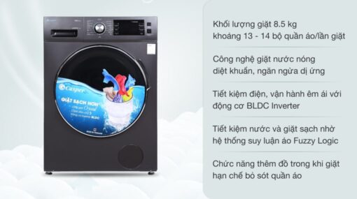 tinh nang May giat Casper WF 85I140BGB 8.5Kg long ngang inverter 1