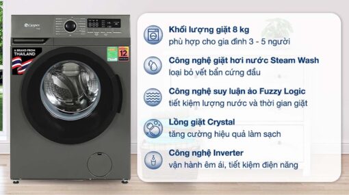 tinh nang May giat Casper WF 8VG1 8Kg long ngang inverter
