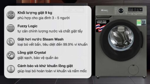 tinh nang May giat Casper WF 9VG1 9Kg long ngang inverter