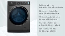 tinh nang May giat Electrolux EWF1141R9SB 11Kg long ngang inverter