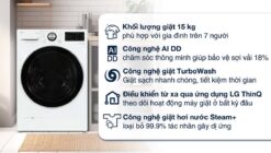 tinh nang May giat LG F2515STGW 15Kg long ngang inverter