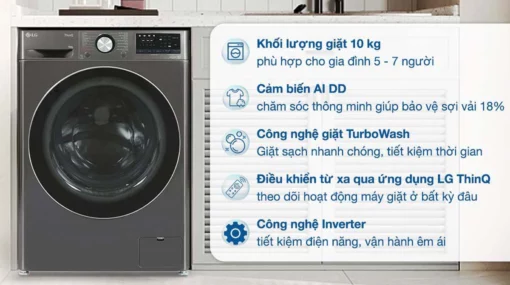 tinh nang May giat LG FV1410S4B 10Kg long ngang inverter