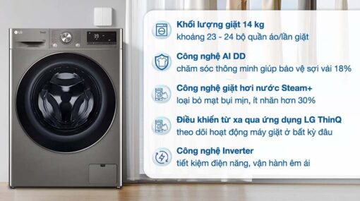 tinh nang May giat LG FV1414S3P 14Kg long ngang inverter
