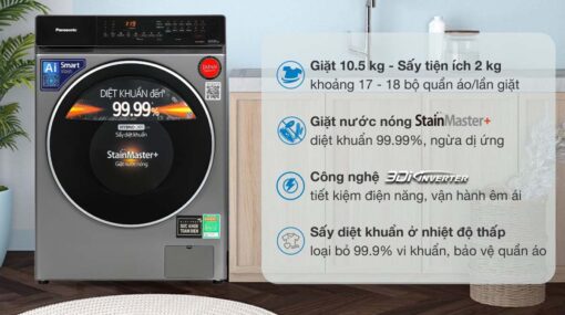 tinh nang May giat Panasonic NA V105FC1LV 10.5kg long ngang