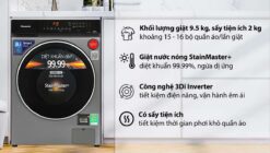 tinh nang May giat Panasonic NA V95FC1LVT 9.5Kg long ngang