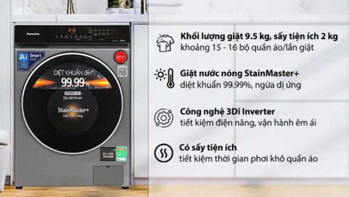 tinh nang May giat Panasonic NA V95FC1LVT 9.5Kg long ngang