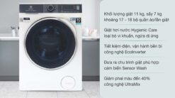 tinh nang May giat say Electrolux EWW1142Q7WB giat 11Kg say 7Kg long ngang inverter
