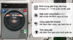 tinh nang May giat say Panasonic NA S96FC1LVT giat 9kg say 6kg long ngang