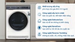 tinh nang May say quan ao Electrolux EDH803Q7WB 8Kg