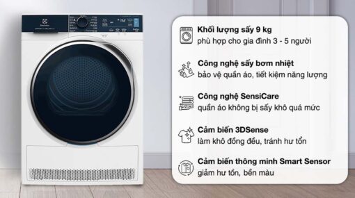 tinh nang May say quan ao Electrolux EDH903R9WB 9Kg