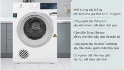 tinh nang May say quan ao Electrolux EDV854J3WB 8.5Kg