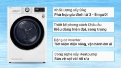 tinh nang May say quan ao LG DVHP09W 9Kg inverter