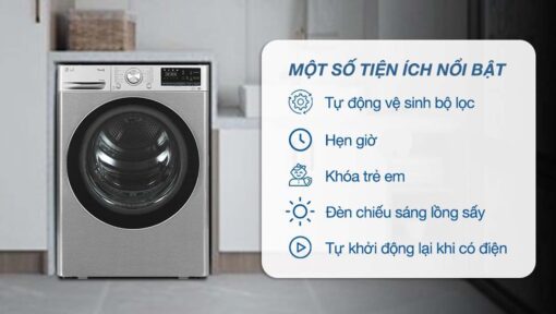 tinh nang May say quan ao LG DVHP50P 10.5Kg inverter