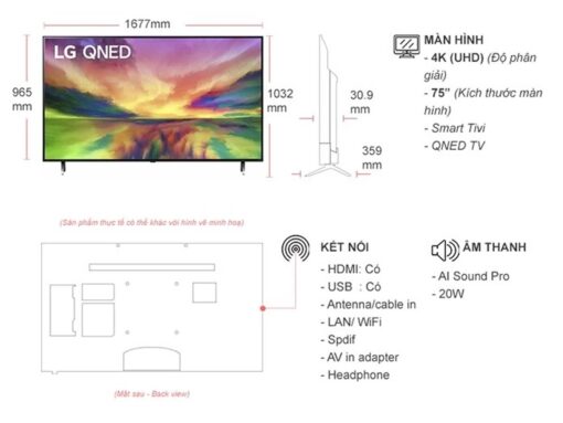 tinh nang Tivi LG 75QNED80SRA 75 inch 4K QNED Smart
