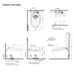 Bản vẽ kĩ thuật Bồn cầu điện tử TOTO CS903KVT T53P100VR NEOREST NX