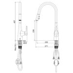 Vòi rửa bát INAX SFV-900SX nóng lạnh rút dây - Ảnh 2