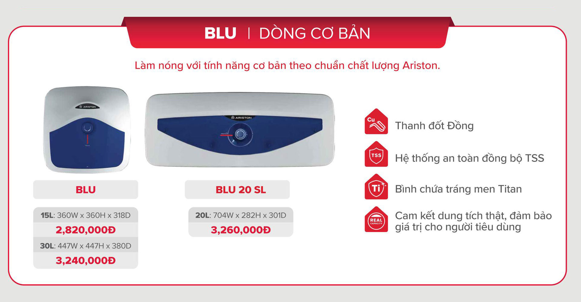 Binh nong lanh Ariston blu