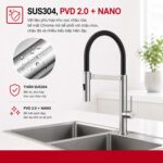 Vòi rửa bát HAFELE HT24-SH1F527 570.85.051 rút dây nóng lạnh - Ảnh 3