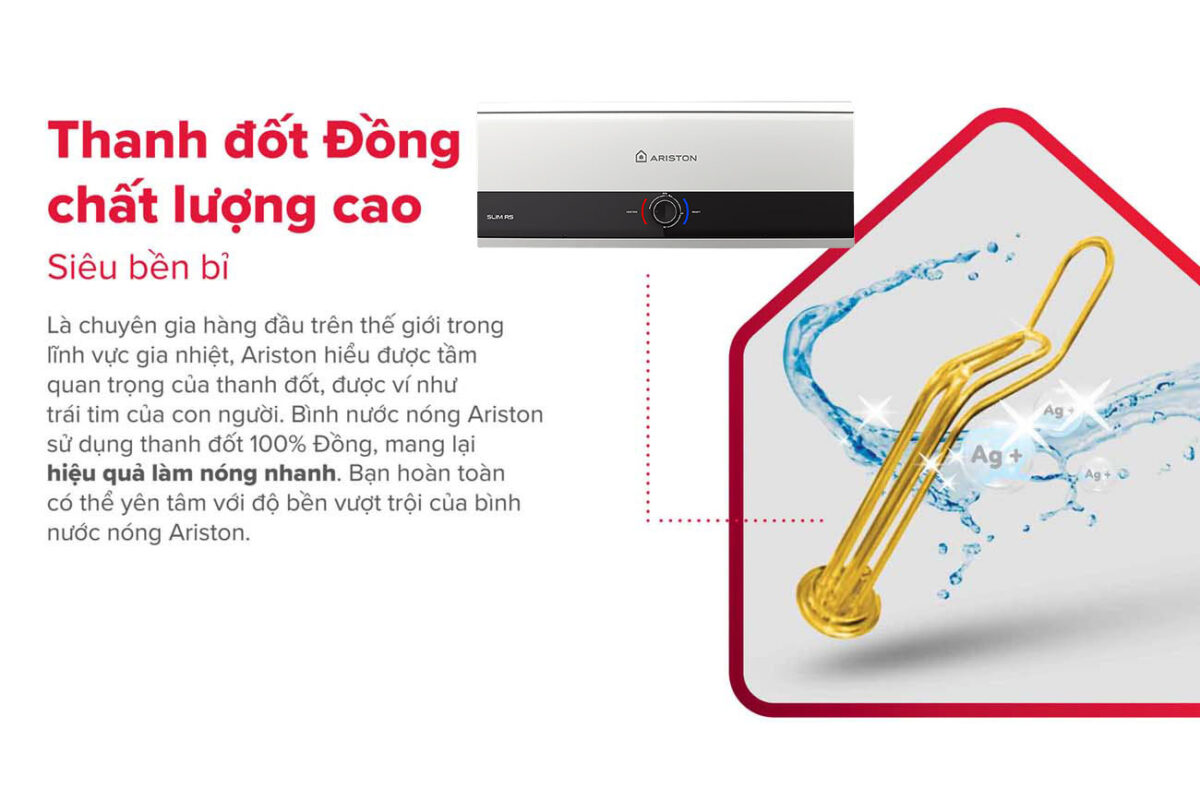 Thanh đốt đồng của bình nóng lạnh Ariston có tốt không?