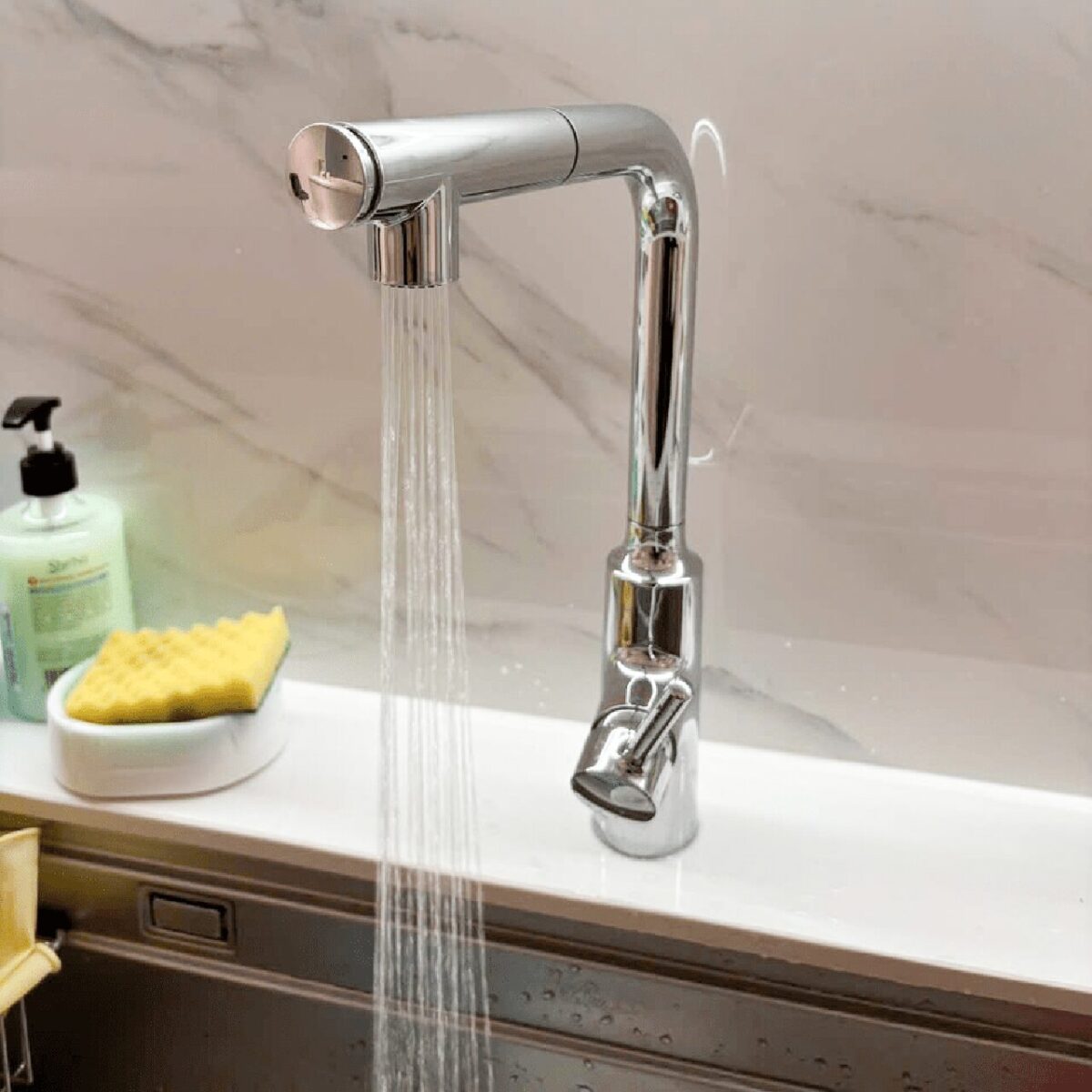 Vòi rửa bát INAX SFV-907SX nóng lạnh rút dây - Ảnh 3