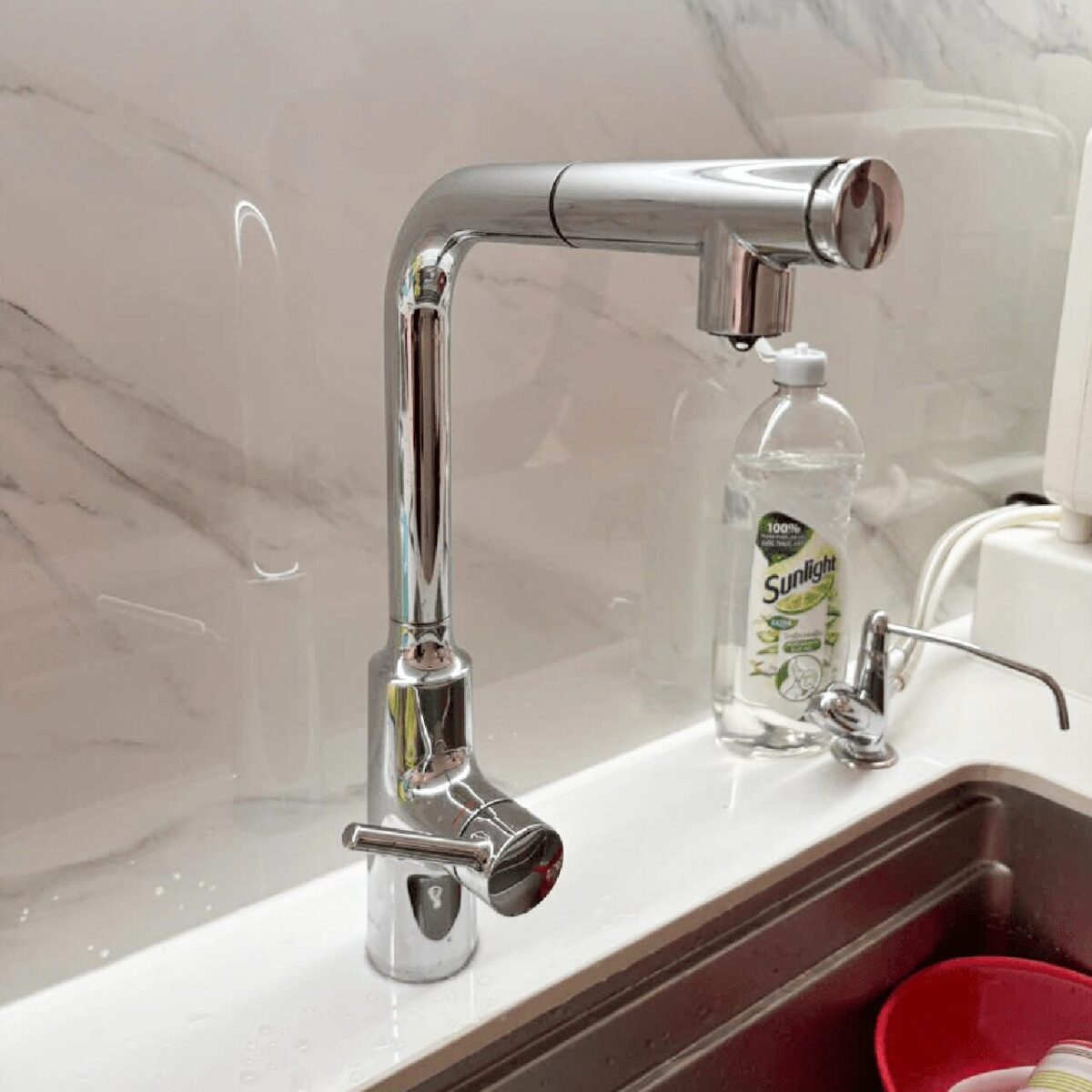 Vòi rửa bát INAX SFV-907SX nóng lạnh rút dây - Ảnh 4