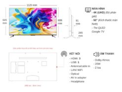 thong so ky thuat Tivi TCL 50C645 50 inch 4K QLED Google