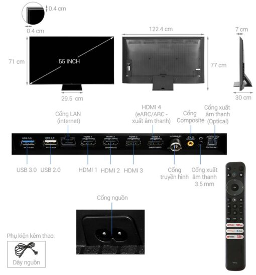 thong so ky thuat Tivi TCL 55C755 55 inch 4K QLED Mini LED Google