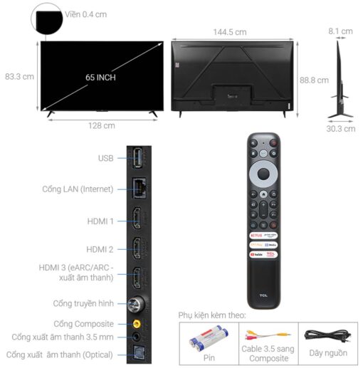 thong so ky thuat Tivi TCL 65P635 65 inch 4K LED Google
