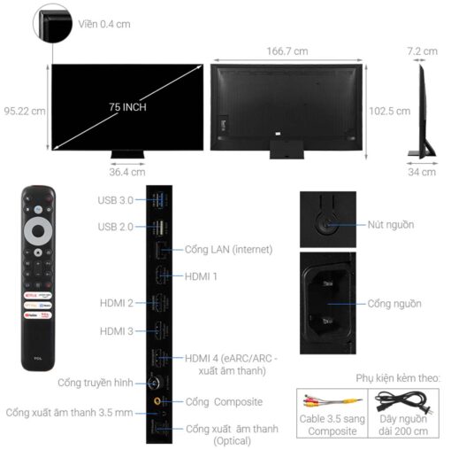 thong so ky thuat Tivi TCL 75C755 75 inch 4K QLED Mini LED Google