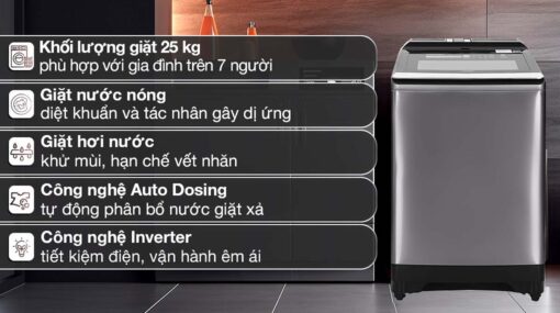 tinh nang May giat Hitachi SF 250ZFVAD 25Kg long dung inverter 11